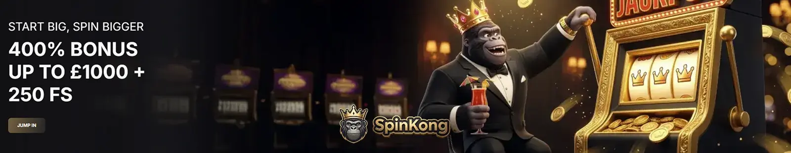 spinkong casino welcome bonus banner